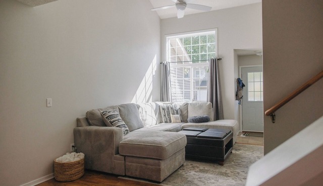 Cozy two bed, two bath townhome with 2 living spaces and 2 car garage