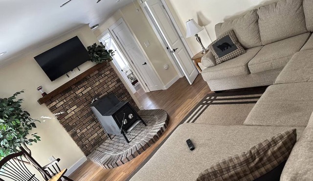 Cozy two bedroom suite with 2 queen beds and a twin.