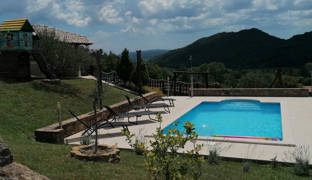 Cozy villa with pool surrounded by nature