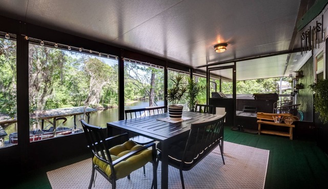 Creekfront 4BR Home w/Hot Tub, Dock & Firepit