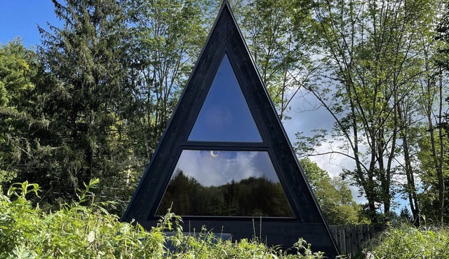 Creekside of the moon modern A-frame camp