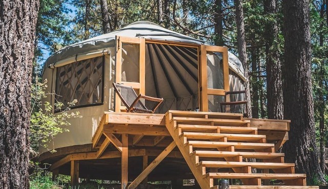 Creekside Yurt: EV Charger, New Heater/AC, Grill, Hammock, Pets OK