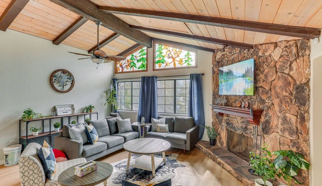 Crestline Home w/Private Hot Tub: Steps to Lake!