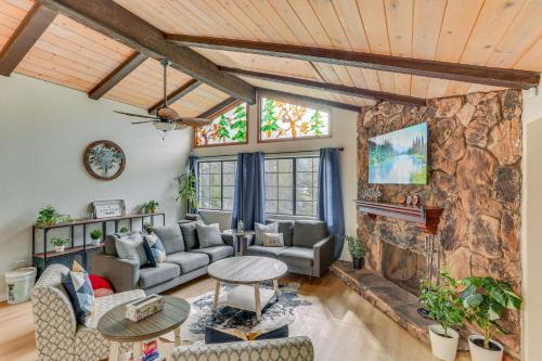 Crestline Home with Private Hot Tub Steps to Lake!