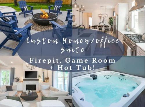 Custom Home Office Suite Game Room & Fire pit