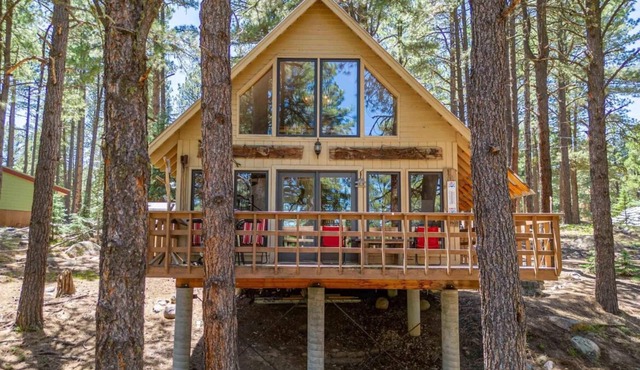 Cute Cabin in the pines 3 minutes from lake a walk to the river and beautiful drive to Durango