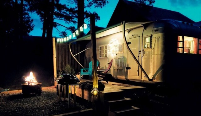 Cute Vintage Camper in a fun farm setting