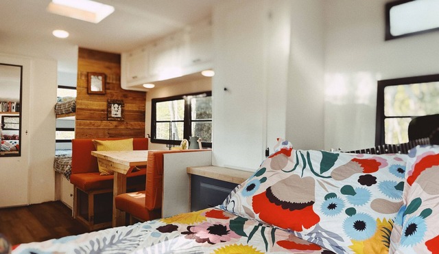 Cutesy Camper in the Woods