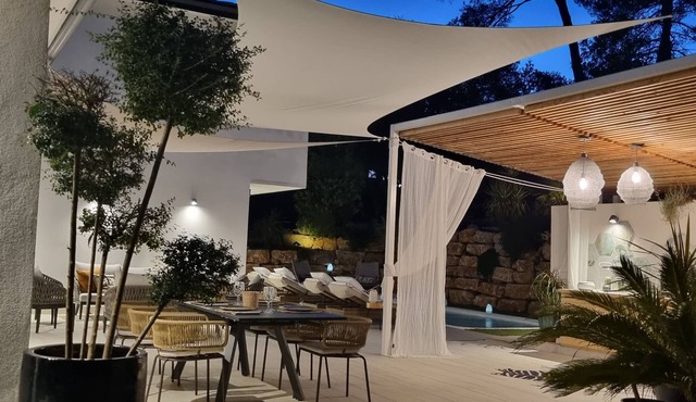 Designer and family architect house heated pool