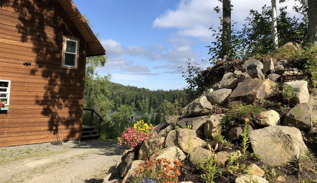 Daniels Lake Front Cabin with Alaska Range Mtn View