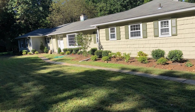 Darien family home on a Cul de Sac with pond.