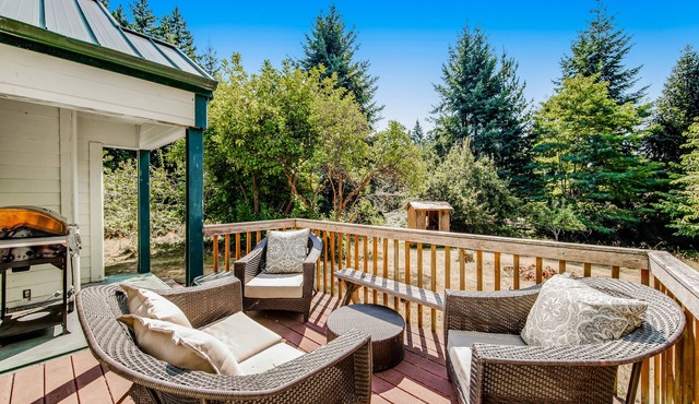 Darling Cottage in the Trees w/Free WiFi, Full Kitchen, Wood Stove, & Gas Grill