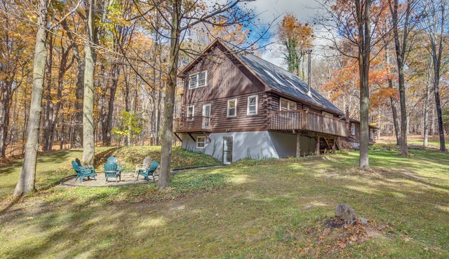 Deck & Game Room: Finger Lakes Family Retreat