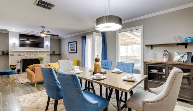 Deck & Hiking Trails: Luxe Georgia Farm Retreat