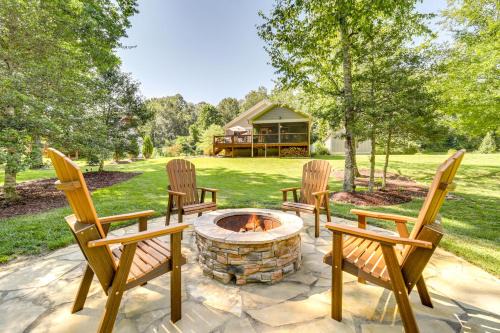 Deck + Mtn Views: Riverfront Cullowhee Home
