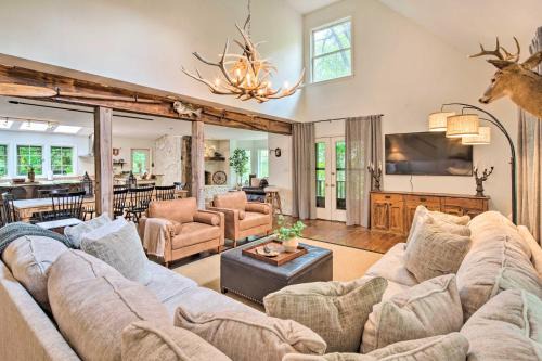 Deck w/Fireplace: Pet-Friendly Lake Lure Retreat