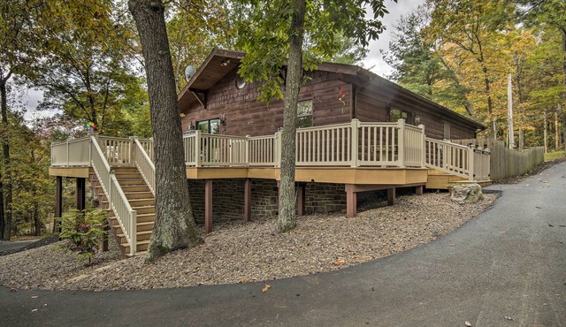 Deck w/Private Hot Tub: James Creek Cabin