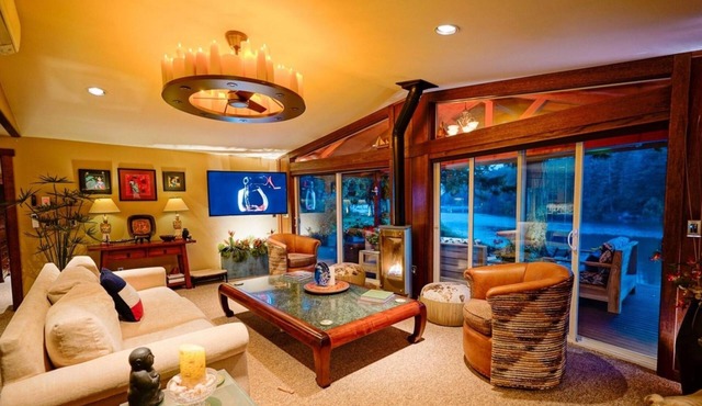 Deer Harbor Orcas WA Waterfront estate, dock, 3 bldg, spa, greenhouses.Tiki room