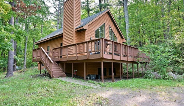Deer Trail Log Home #13 on Lake Delta near Iron River, WI