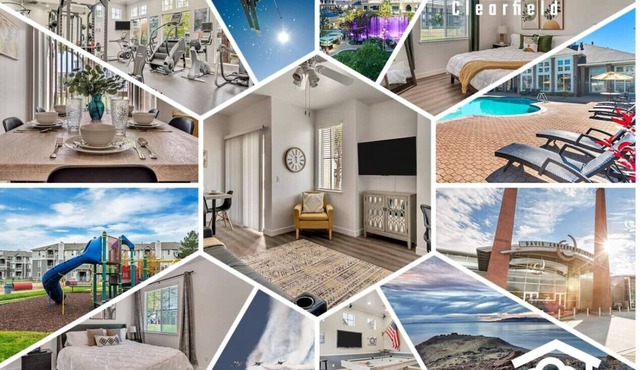 Delightful 2BR Apt with King Beds, Pool, Fitness Center, and Attached Garage, Close to Hill AFB