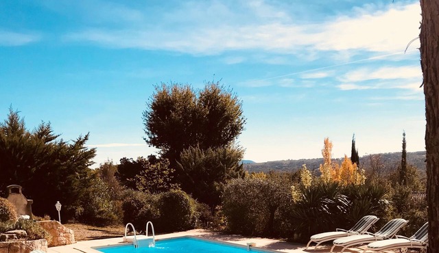 Delightful provencal style villa on a single level with pool and stunning views.