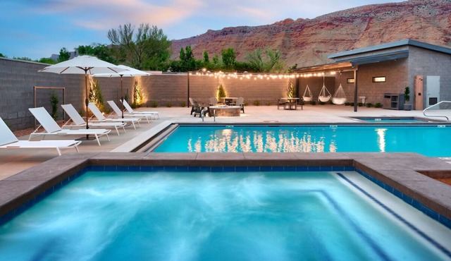 Deluxe Two Queens + Sofa Bed at Gravity Haus Moab, Pool, Pets Are Allowed