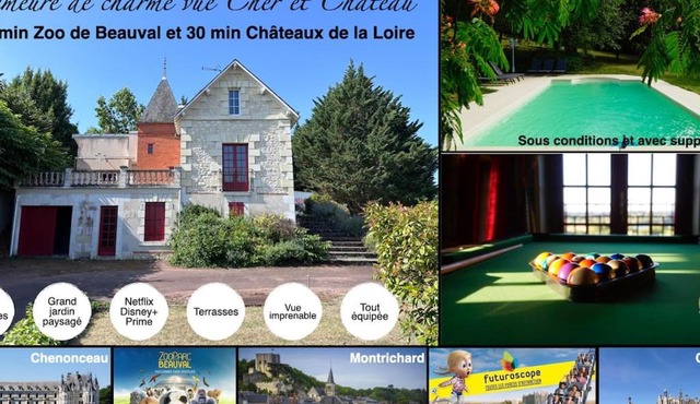 Demeure vue sur Cher/Château, 5 min Zoo de Beauval