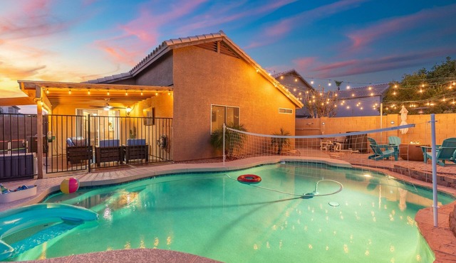 Desert Oasis: 3BR Home with Heated Pool Near San Tan Mall