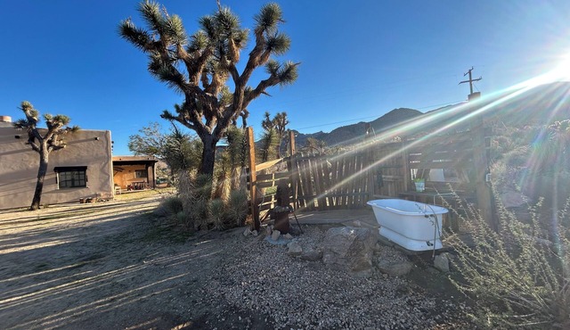 Desert oasis with hot water outdoor soaking tubs