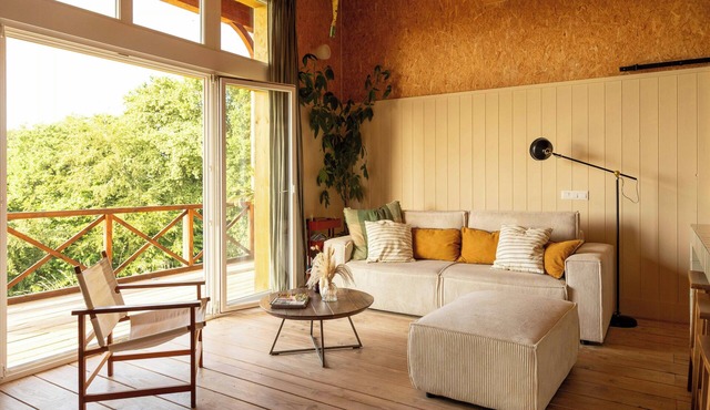 Designer cabins with panoramic views