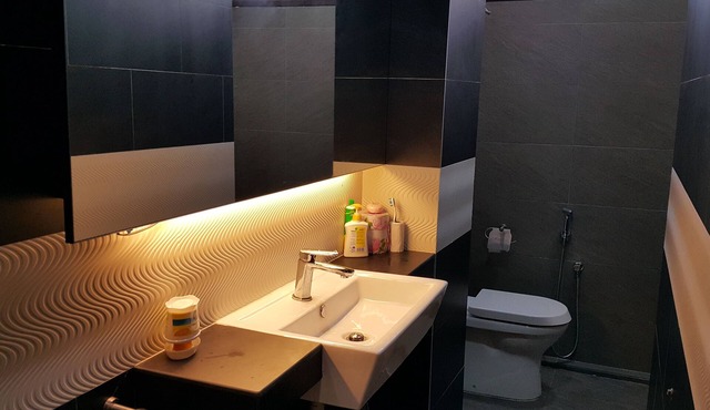 designer cozy spacious kitchen and living hall apartment