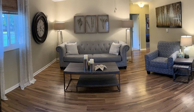 Designer Getaway is a fully remodeled house close to downtown.