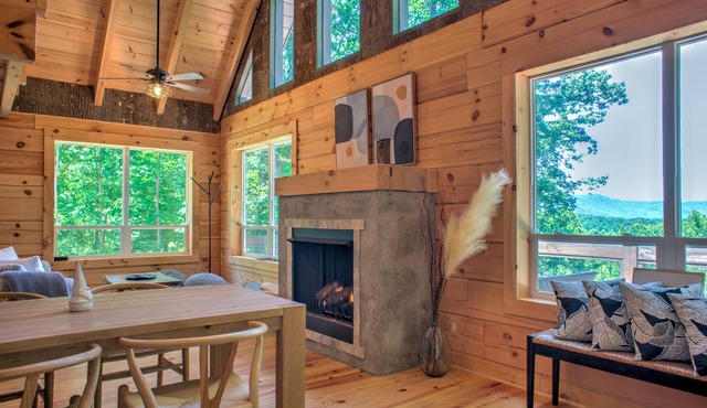 Designer Log Cabin⛰️ Views + Biltmore Pass | Modern Luxury near Saluda