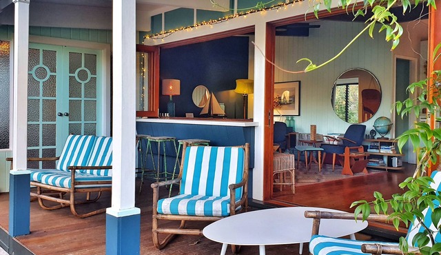 Designer Retro Beach Shack on the lakefront