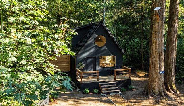 Designer Scandi Cabin with Outdoor Forest Tub, min to North Cascades Park