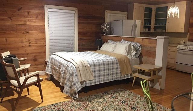 Desirable Elmwood location. Tudor style garage apt studio w/central heat& a/c.
