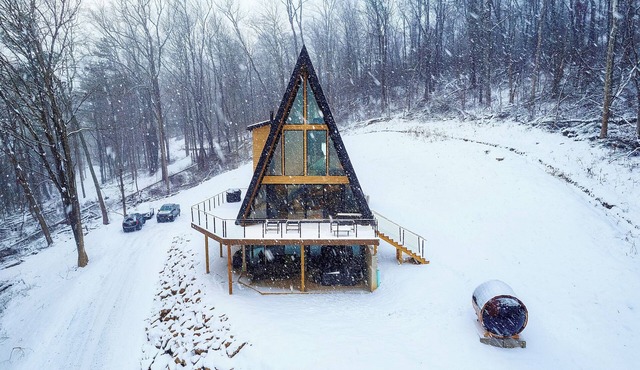 Diamond View PA: A-Frame~Hot Tub~Sauna~Panoramic Mountain Views