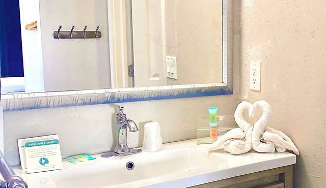 Direct Beach access! 2 queen beds private balcony, plus an ocean to the left.