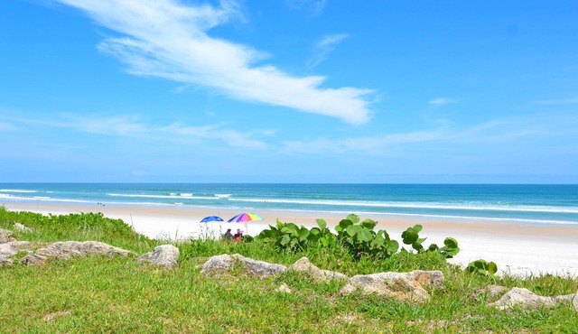 Direct Oceanfront on No-Drive New Smyrna Beach 3/2 Corner Unit!