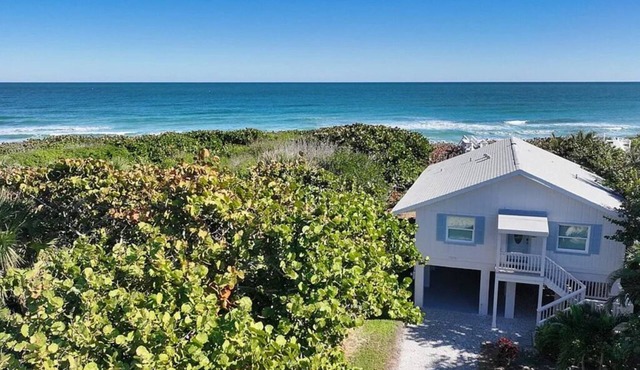 Direct Oceanfront Beach house on island