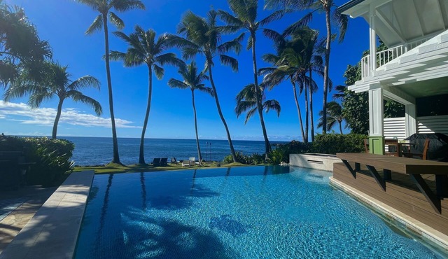 Direct Oceanfront Home w/private pool in exclusive neighborhood near Waimea Bay