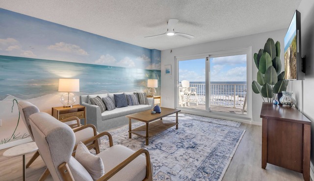 Direct oceanfront Ormond Beach 2/2 with private balcony, heated pool and garage