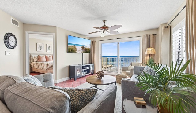 Direct oceanfront corner 2/2 with stunning views, huge balcony, heated pool, and garage parking