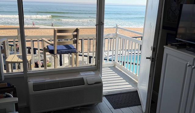 DIRECT Oceanfront Clean Comfy Studio Can’t get closer to the beach or pool!