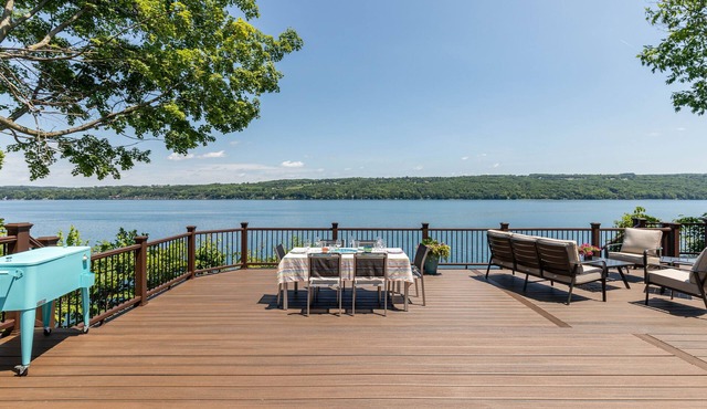 Directly on Skaneateles Lake, Expansive Deck; Boathouse & Dock