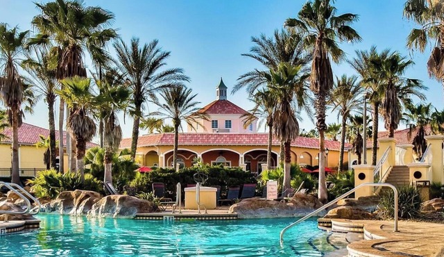 Disney & Universal Area 4 bdr in a Tropical Resort & Spa w/lazy river,slide,golf