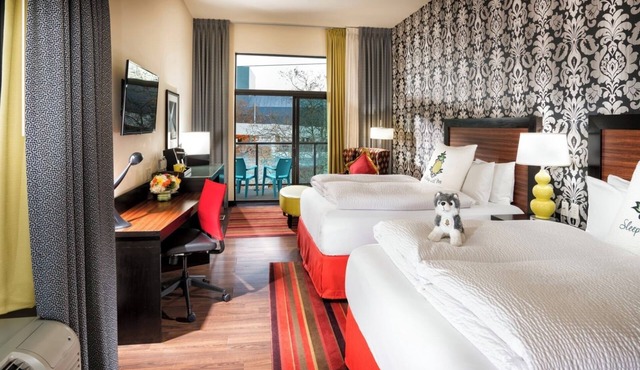 Diva Two Queen Junior Suite at Staypineapple, The Maxwell Hotel, Seattle Center