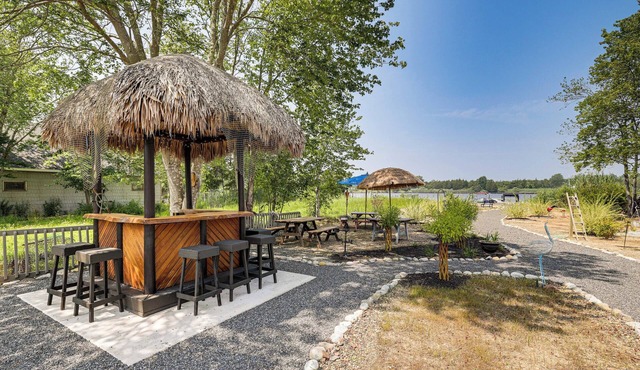 Dock + Backyard Bar: Spacious Barnegat Bay Retreat
