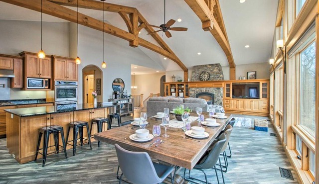 Dock, Hot Tub and Game Room Luxe Lake Latoka Home