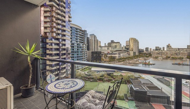 Docklands Waterfront Elegance with Cityscape Views